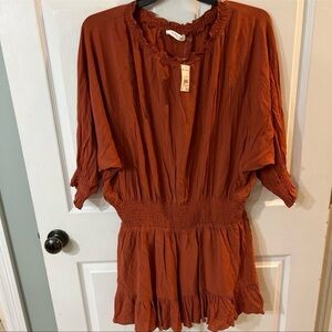 NWT-MUSTARD SEED WOMEN'S CLAY RUFFLE MINI DRESS SZ XL